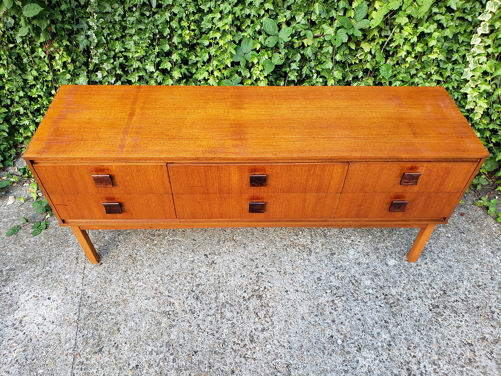 Thumbnail: Teak Mid Century Sideboard 6 Drawers
