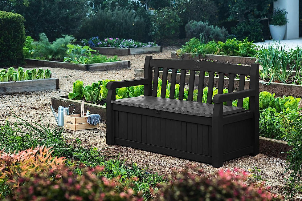 Thumbnail: Keter Solana 70 Gallon Storage Bench Deck Box for Patio Furniture, Front Porch 