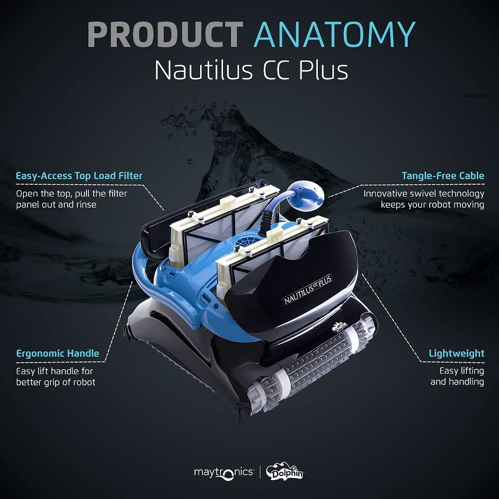 Thumbnail: Dolphin Nautilus CC Plus Robotic Pool Vacuum Cleaner — Wall Climbing Capabili