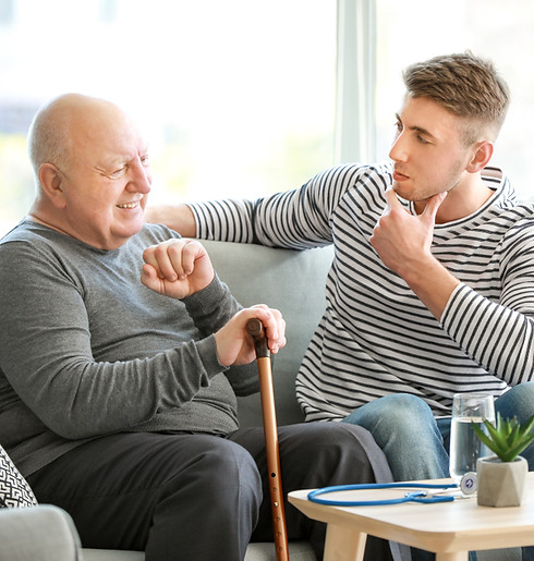 Old man talking