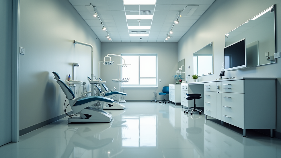 Eye-level view of modern dental clinic interior in Tijuana