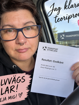 Jag klarade teoriprovet för körkort – bara uppkörningen kvar!