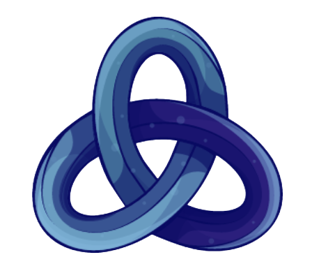 Blue triquetra Celtic knot symbol