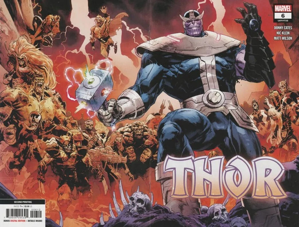THOR #6 (2021) NICK KLEIN 2ND PRINTING VARIANT THANOS BLACK GAUNTLET TIMELESS