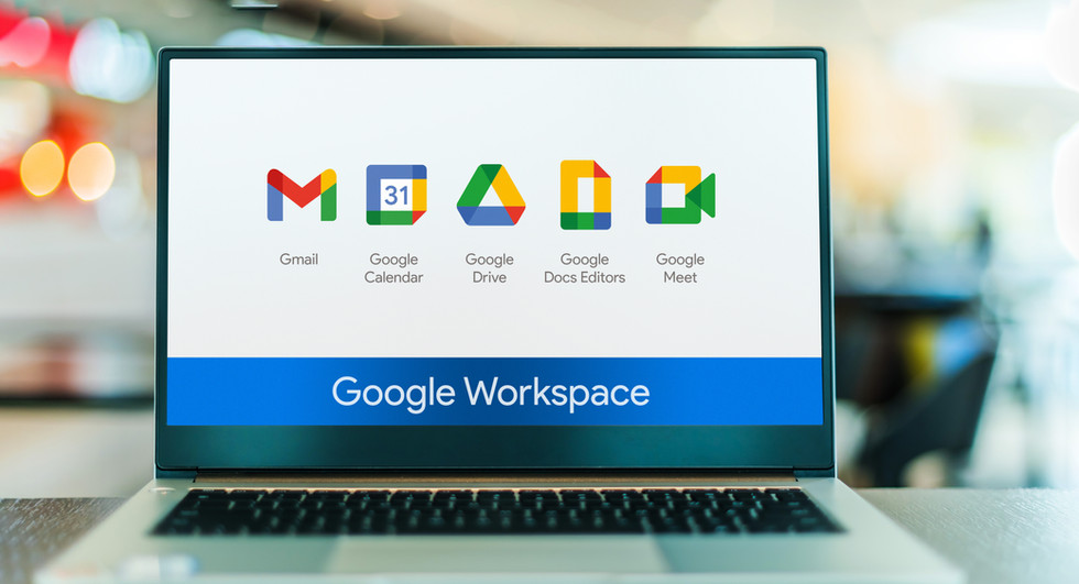 a laptop showing Google Workspace interface