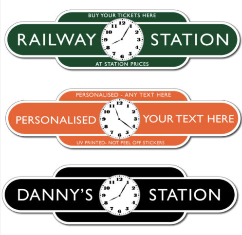 Custom Made Metal Railway Station Sign & Clock