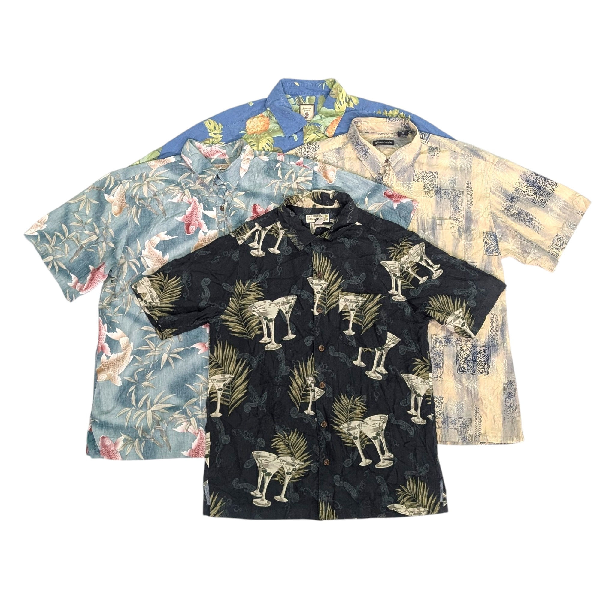 Hawaiian Button Up Shirts Wholesale Bundle | 20 PCS Tropical Print Shirts | Grad