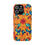 Thumbnail: Floral iPhone case, vibrant orange and blue design
