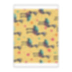 Colorful birds flying, yellow background