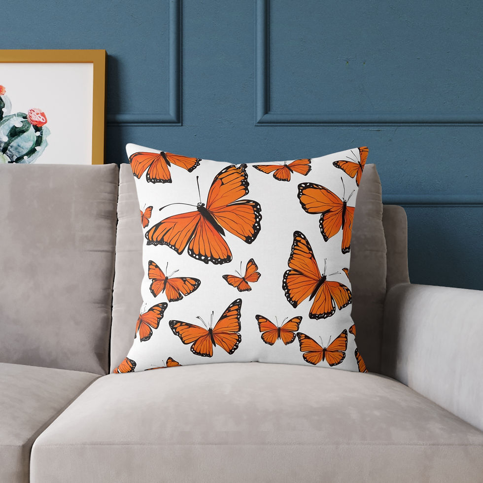 Thumbnail: Orange butterfly cushion design