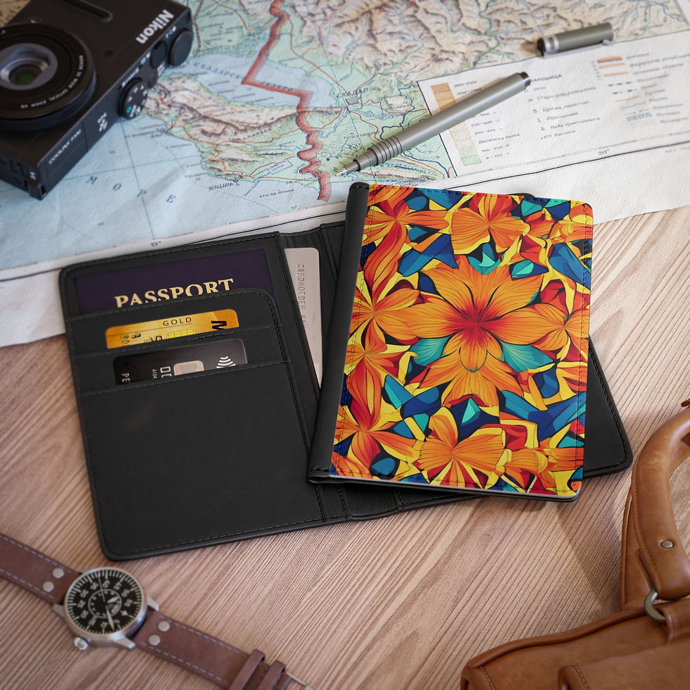 Passport holder with floral design