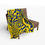 Thumbnail: Yellow and blue abstract patterned throw blanket on chair