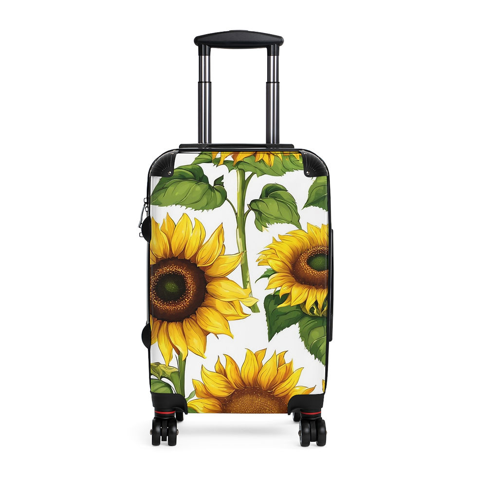 Sunflower print carry-on suitcase