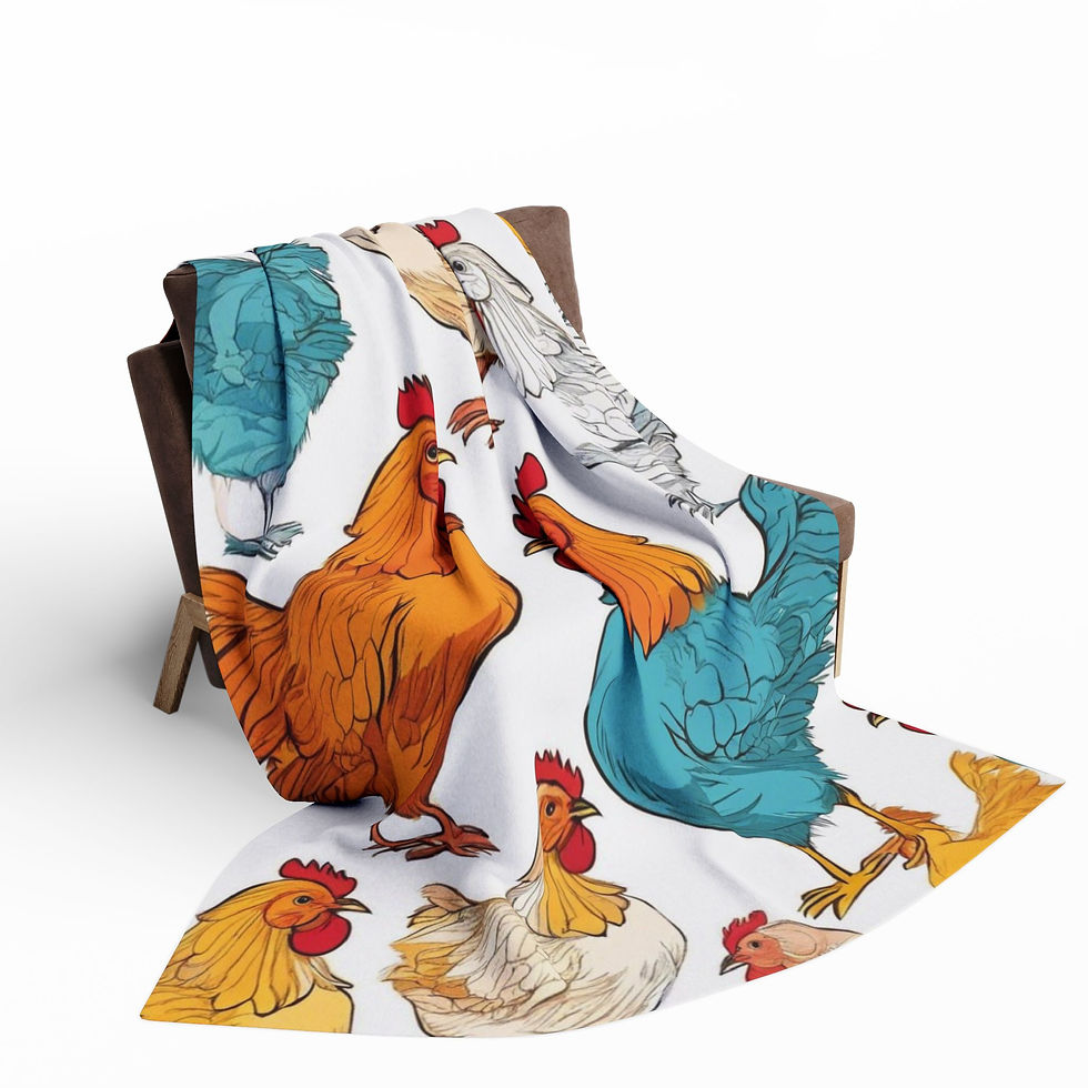 Thumbnail: Colorful chicken print throw blanket