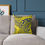 Thumbnail: Yellow and blue abstract patterned throw pillow on sofa