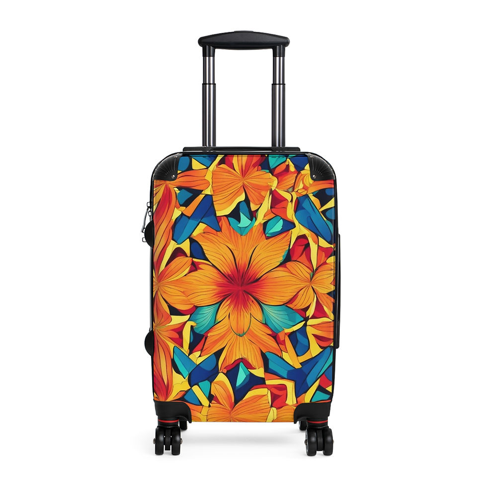 Orange floral suitcase, Colour & Chaos Home