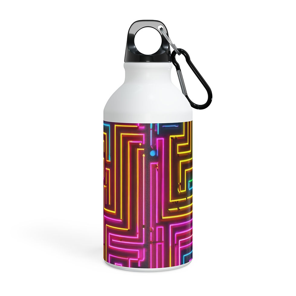 Neon maze aluminum water bottle