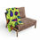 Thumbnail: Colorful beetle blanket on brown chair