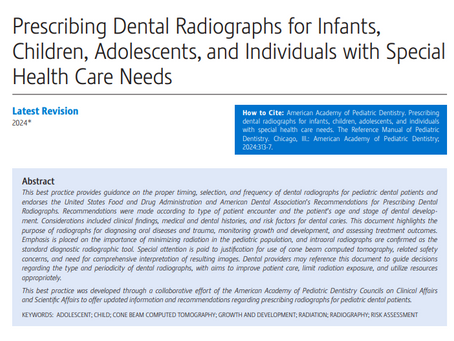 Recomendações para Prescrição de Radiografias Odontológicas para crianças: Um Guia Prático para Odontopediatras - O que diz a Academia americana de Odontopediatria?