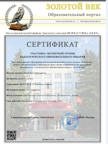Экспертная деятельность 2020 г.