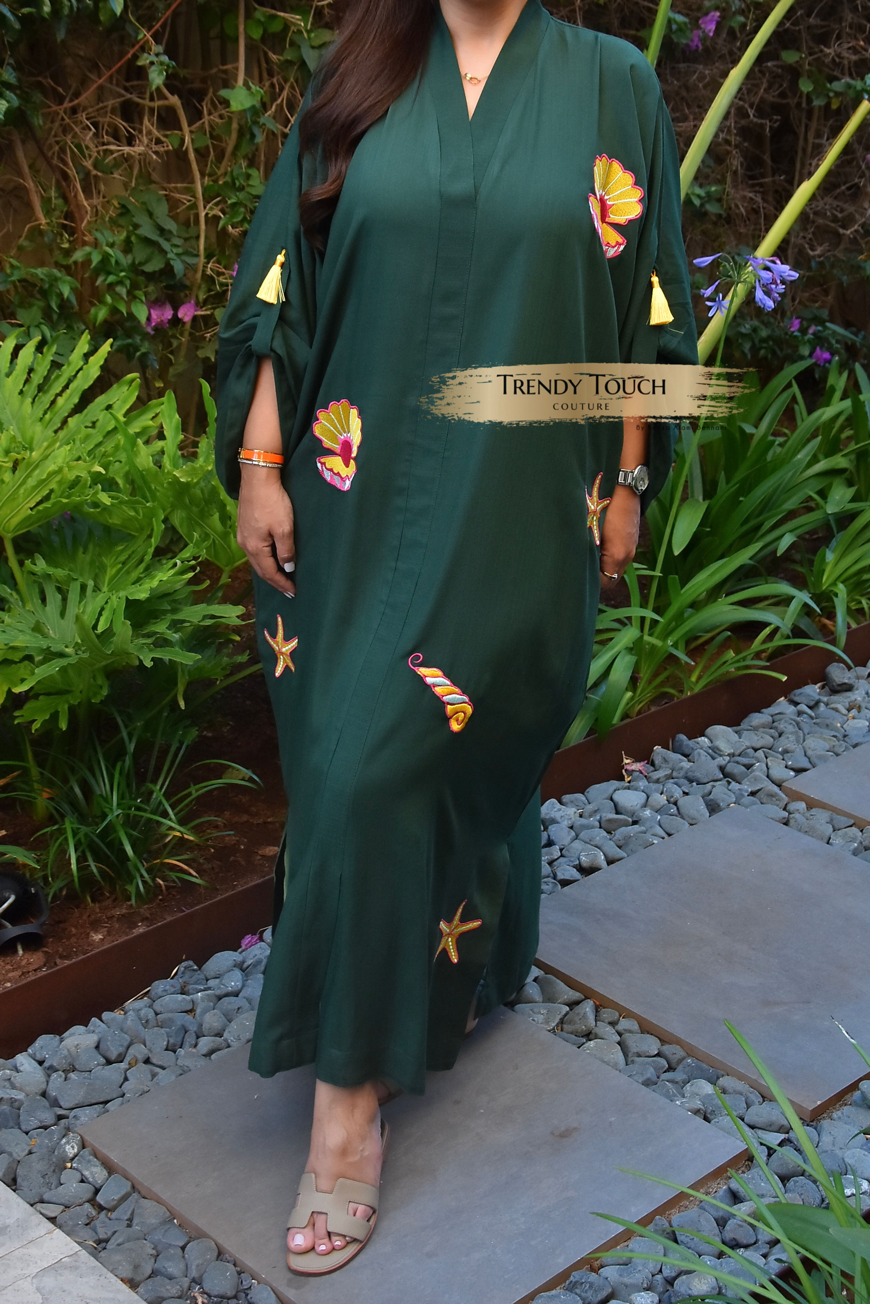 Gandoura en lin brodée 
