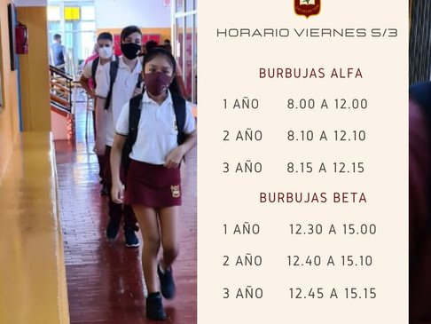 Horarios del viernes 5/3
