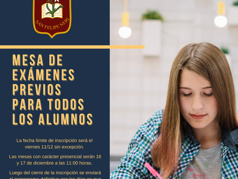 Mesa de exámenes previos PARA TODOS LOS ALUMNOS