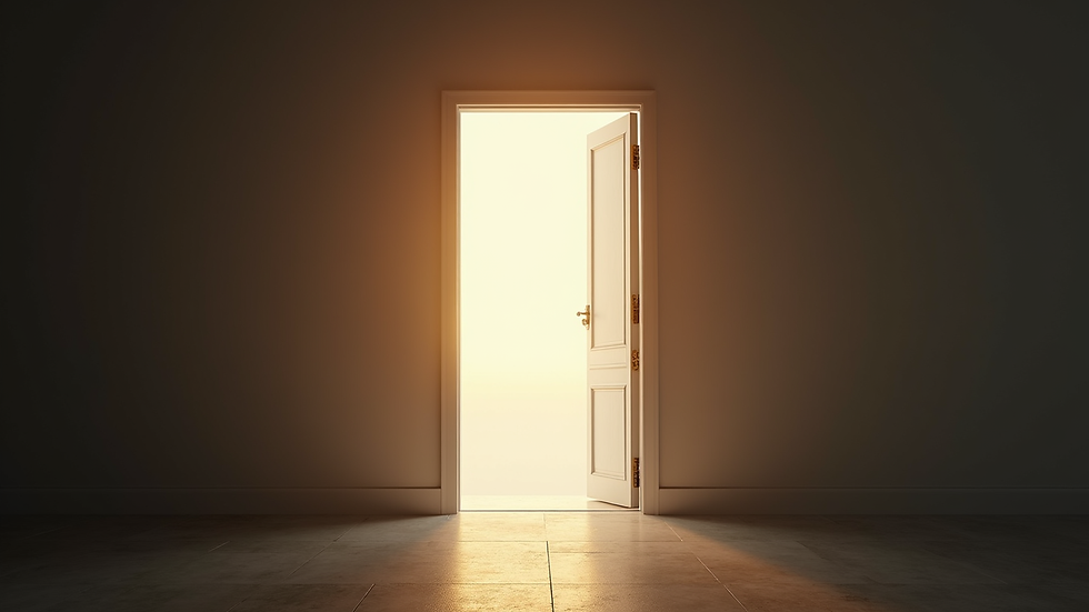 Nahaufnahme einer geöffneten Tür mit Licht dahinter