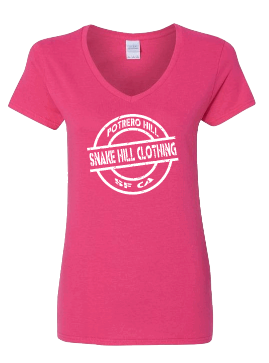 Thumbnail: Women's V-Neck Snake Hill Circle Logo T-Shirt