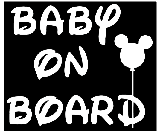 5" Baby On Board Disney Window Decal