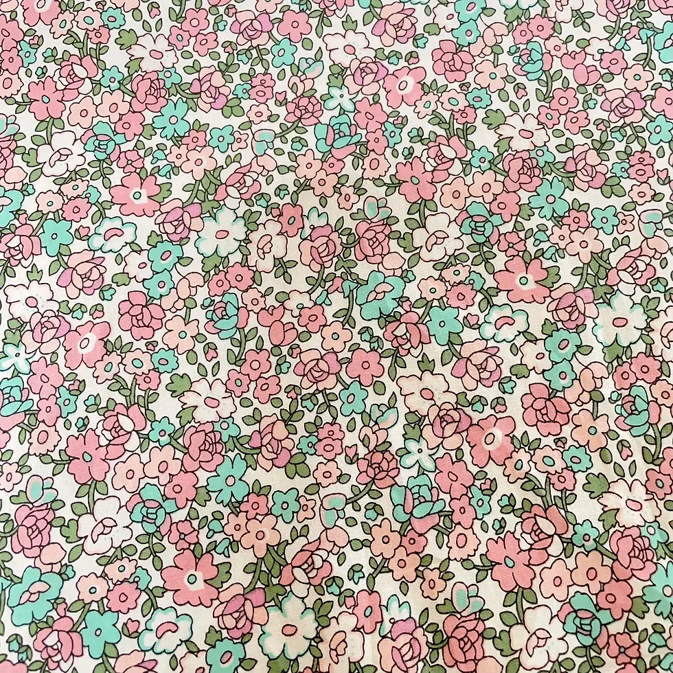 Thumbnail: 0.5m/1m/2mVintage Style 100% Cotton Fabric Floral Daisy Cherry Print Fat  Print