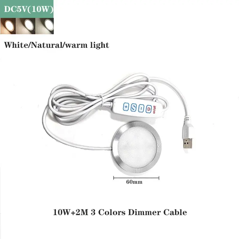 Thumbnail: Ultrathin 8mm USB DC5V 3W 10W Dimmable Spotlight Surface Mounted Mini LED