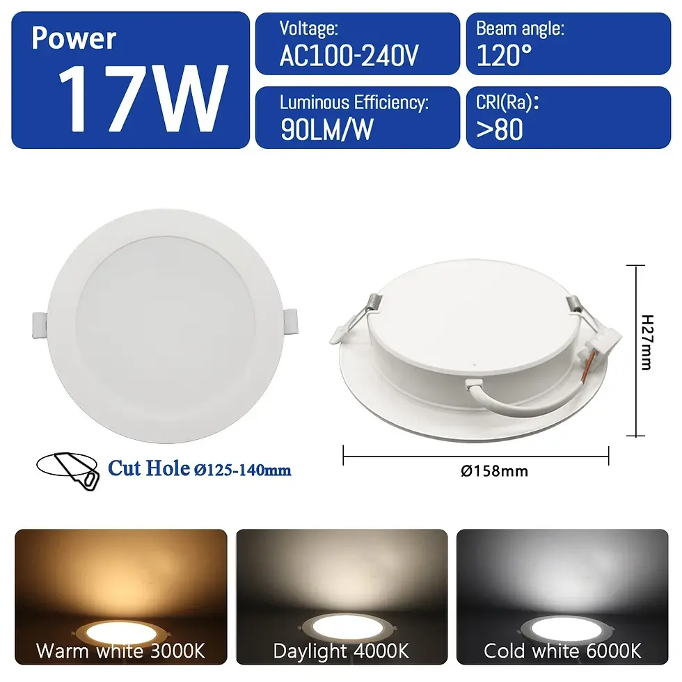 Miniatura: 1-10pcs 3 4 5 6 8 Inch LED Round Panel Downlight Lamp 24W 20W 6W AC100-240V 