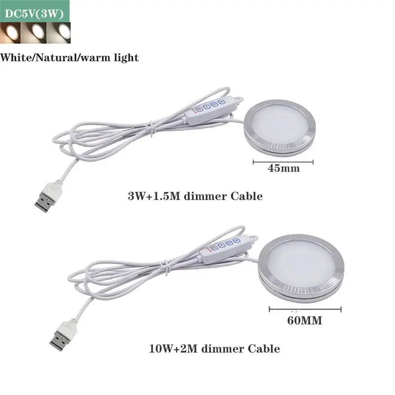 Thumbnail: Ultrathin 8mm USB DC5V 3W 10W Dimmable Spotlight Surface Mounted Mini LED
