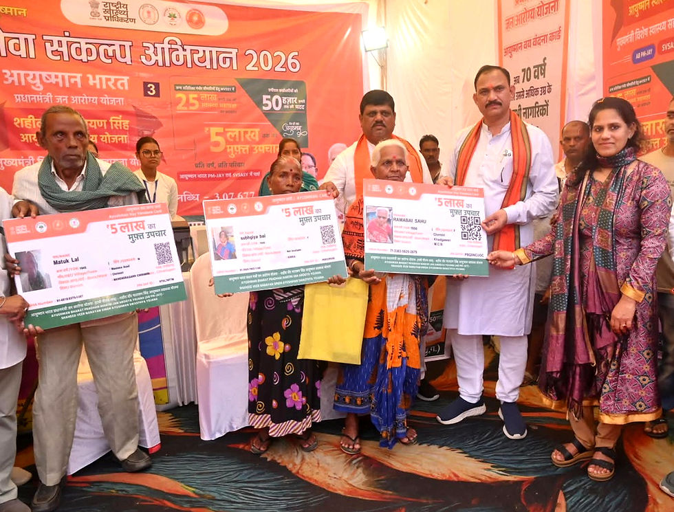 एक छत के नीचे जुटे विशेषज्ञ डॉक्टर, 10 हजार लोगों के स्वास्थ्य परीक्षण का लक्ष्य — स्वास्थ्य मंत्री जायसवाल ने किया सेवा संकल्प अभियान के मेगा हेल्थ कैंप का शुभारंभ