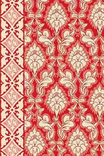Swatch coated fabric red Damas