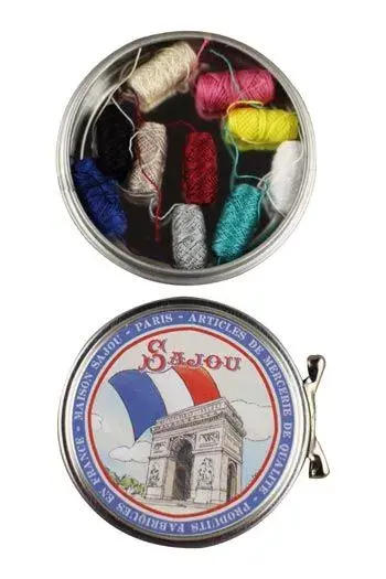 Sewing thread cocoons - cotton - Arc de Triomphe tin