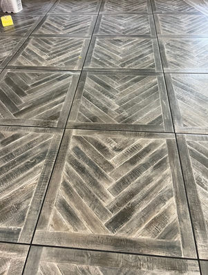 new tile floor in residential living room