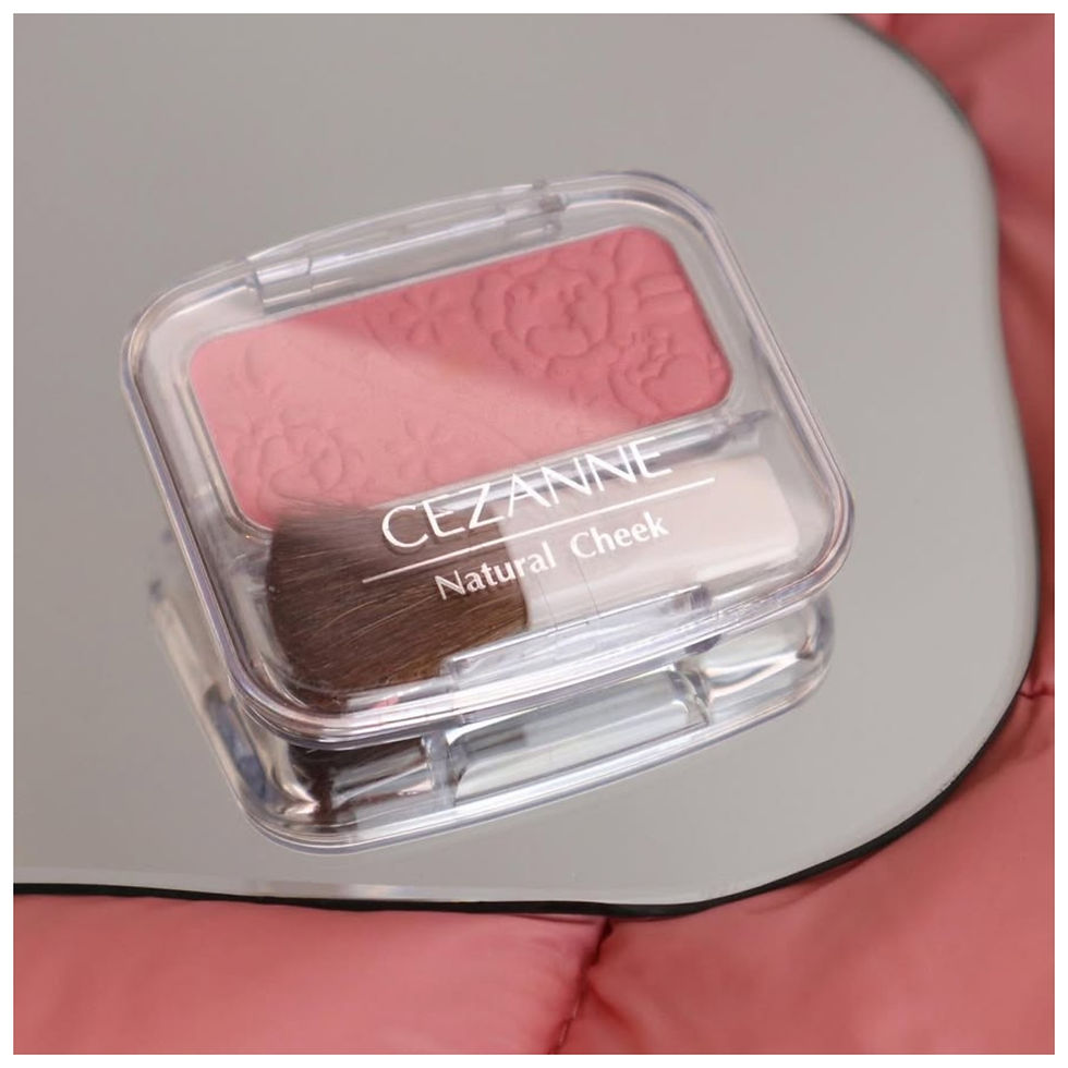 Пудрові рум'яна з пензликом, N 01 Peach Pink Cezanne Natural Cheek, Японія
