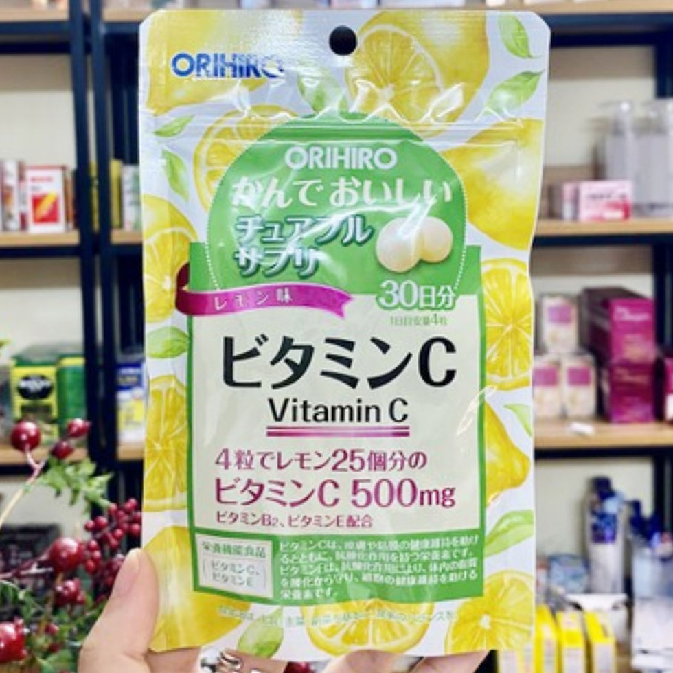 Жувальні вітаміни C 125 мг, вітамін E, вітамін B2, смак лимона, 120 табл, Японія