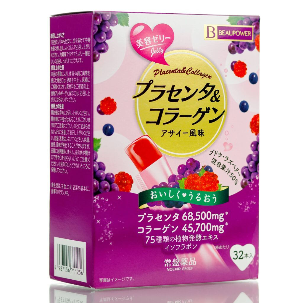 Колаген желе плацента зі смаком ягід BEAUPOWER Placenta&Collagen 32 шт., Японія