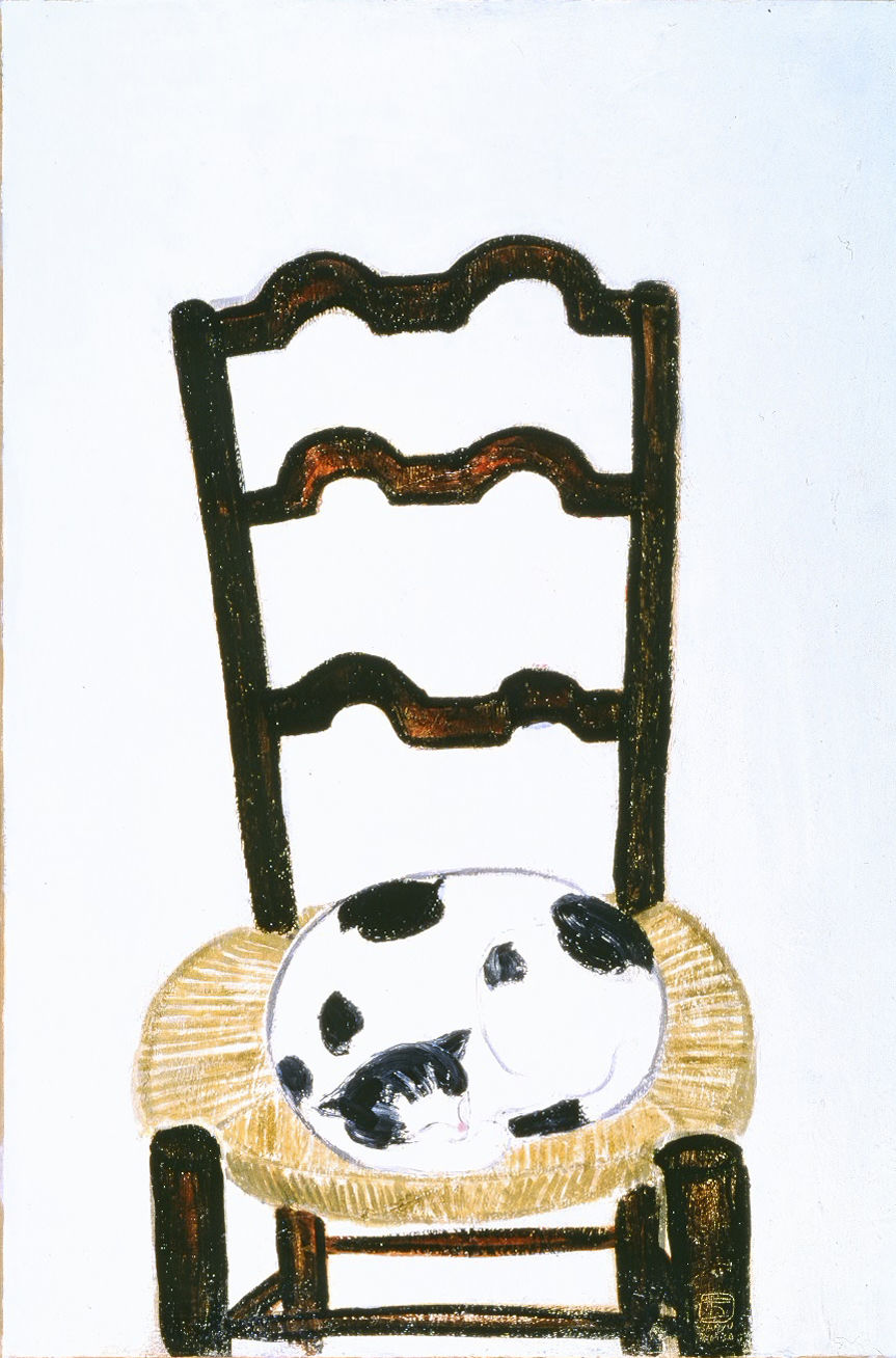 常玉 椅子上有貓 油畫 73 x 50cm 1939