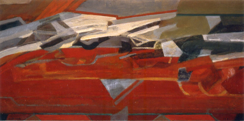 李加兆 煙與火之一 油彩、畫布 30 x 60cm 1991