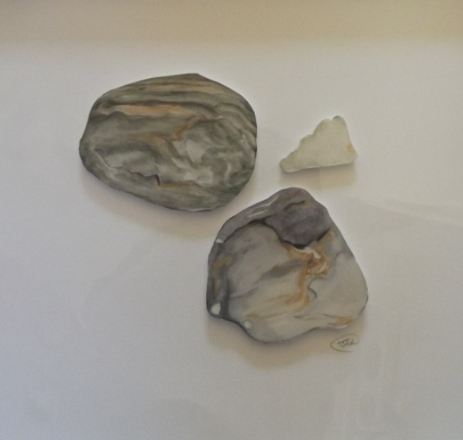Seaglass - ink & watercolour