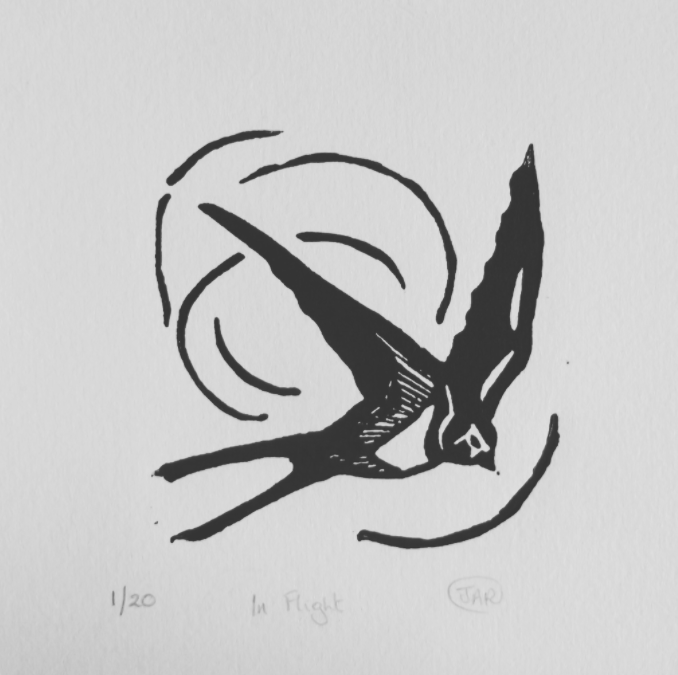 In flight lino cuts