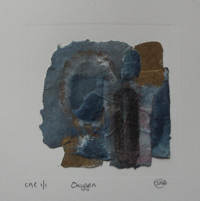 Oxygen - collograph, monoprint and colla