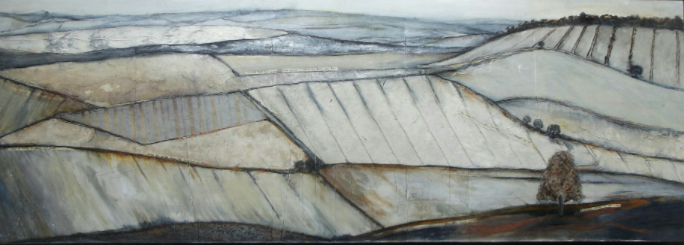 Rutland blues - mixed media & collage - SOLD
