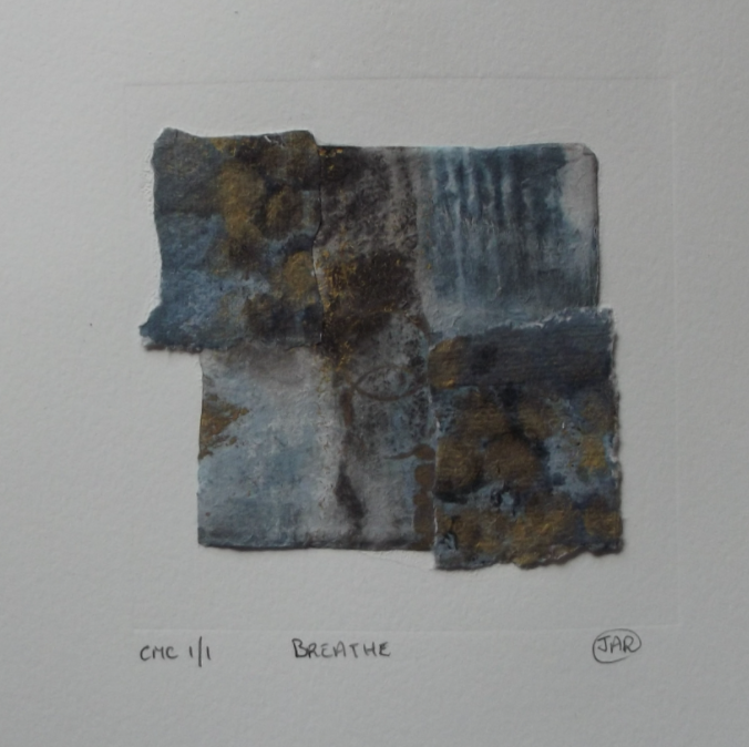 Breathe - colograph, monoprint & collage
