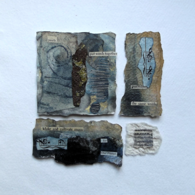 Earth poem ll mixed media collage - SOLD