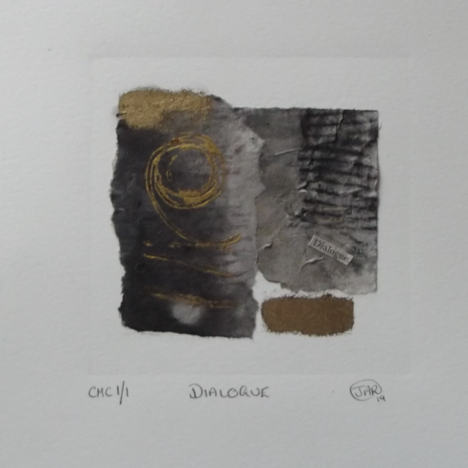 Dialogue - colograph, monoprint & collag